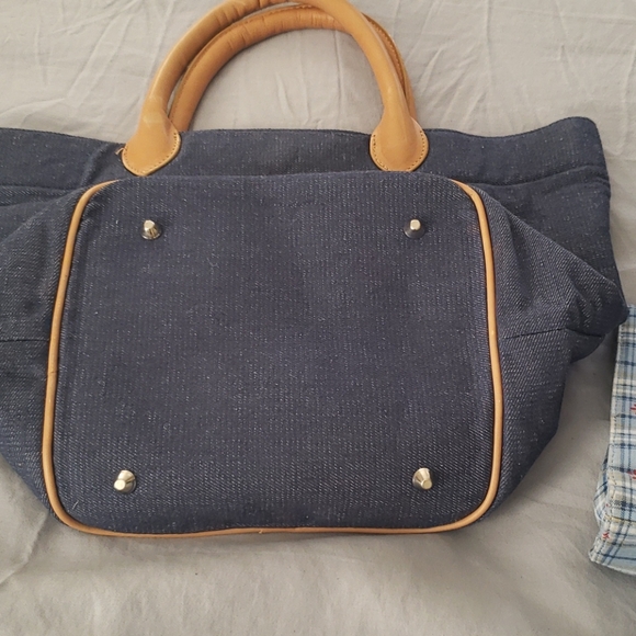 Talbots Denim Leather Handbag - Picture 5 of 8